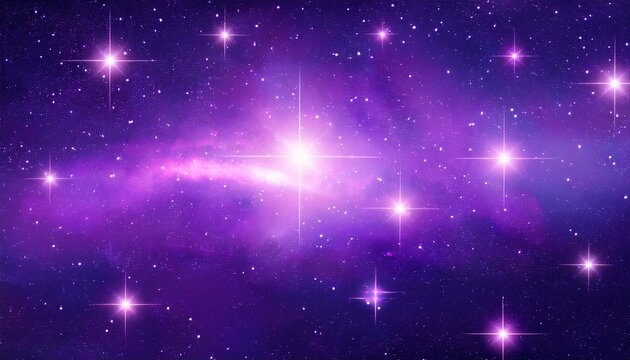 Purple Stars In Space Cosmos Galaxy Background Anime Cartoon Illustration Design