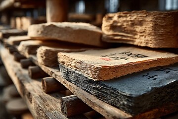 Ancient asian calligraphy paper high resolution picture