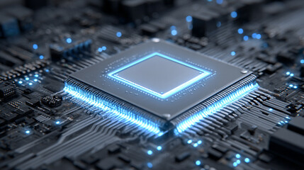 Quantum computer hardware with a tablet used to access technical specifications and control processor parameters highlighting advanced computing, futuristic technology, and scientific research environ