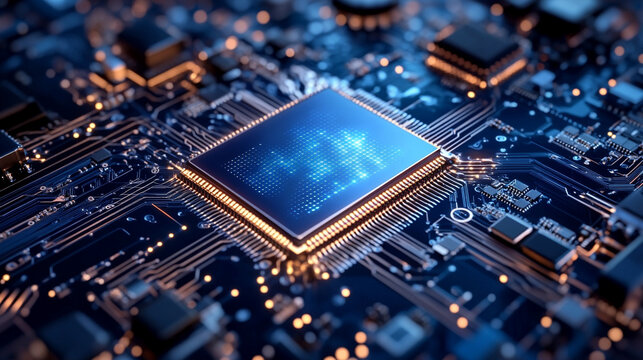 Quantum computer hardware with a tablet used to access technical specifications and control processor parameters highlighting advanced computing, futuristic technology, and scientific research environ