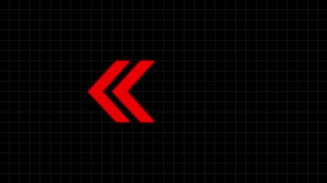 Glowing arrow animation, flashing directional arrow loop able overlay on a black background. Glowing arrow pointers animation. Flashing direction indicators. arrow . Animated.arrow black background