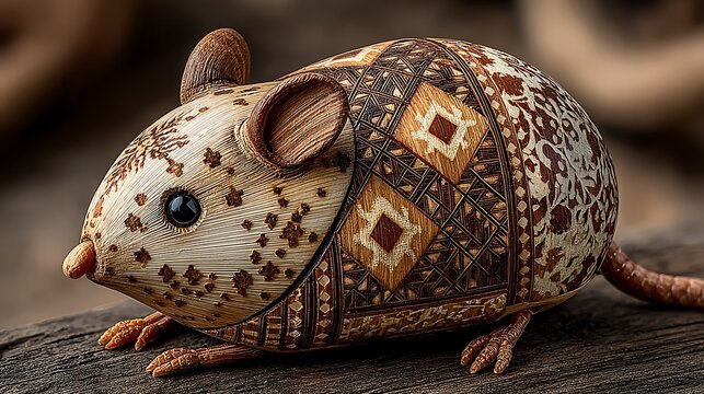 Bamboo mouse ornament crafted with traditional artistic style high resolution picture