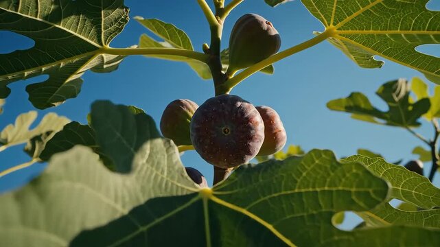 Figs on the Tree A CloseUp Look at Ripe Fruit.
