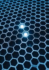 Obraz premium Illuminated Hexagonal Structure Represents Futuristic Connectivity