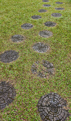 Lawn walkway in a public park