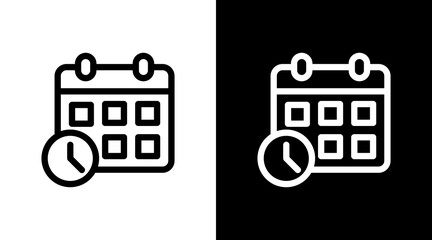 Calendar With Icon Set Design