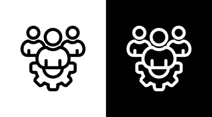 Team With Icon Set Design