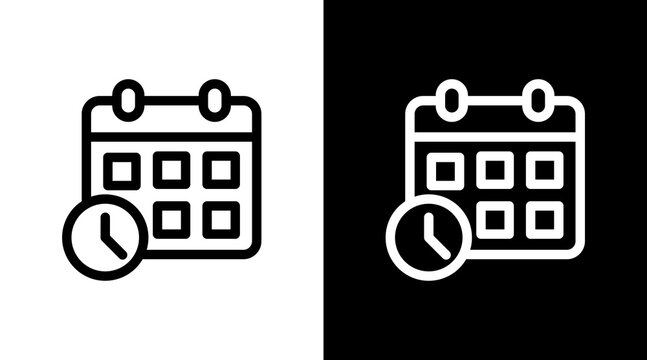 Calendar With Icon Set Design