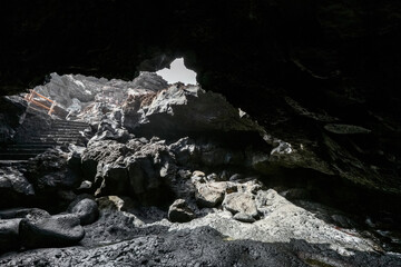 Scenic landscape of Charco Azul beach on El Hierro Island, Spain, Europe