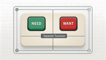 Buttons showing need and want for a separate function