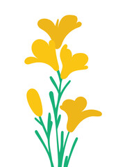 Design wall art flower yellow blossom