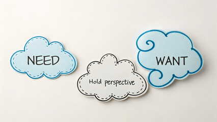 Clouds Representing Need and Want and Holding Perspective