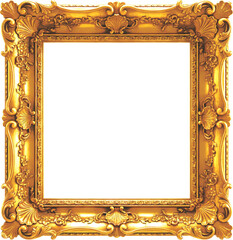 moldura de quadro dourado 3d renderizacao realista
