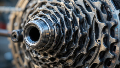 Bicycle cassette gears close up cycling equipment