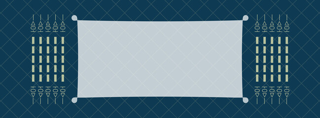 Teal template with vanilla lines Geometric Pattern Background and banner copy space