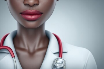 Medical expert closeup, Intimate shot showcasing medical expert with confident expression, Detailed portrait of proficient doctor highlighting professionalism