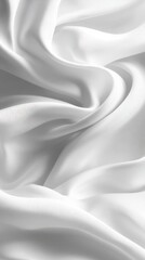 Elegant White Satin Fabric Draped in Soft Waves