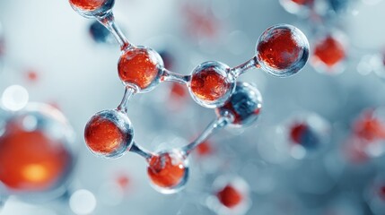 Abstract molecular structure with interconnected atoms, innovative scientific concept