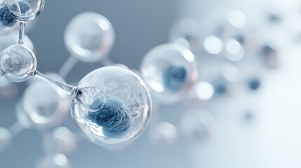 Close-up visualization of molecular structure model for scientific research