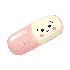 Medicine Capsule Illustration, isolated on transparent background