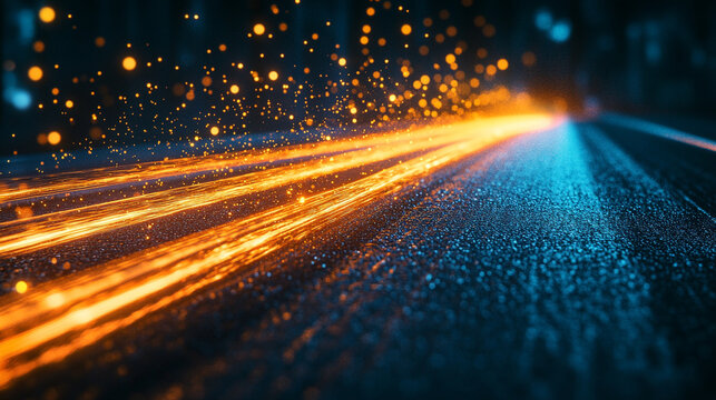 Dynamic streak of energy moving at light speed, creating a vibrant, high-tech visual of motion, power, and futuristic velocity with glowing trails and intense luminosity.
