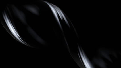 Dark Black Wavy Line Abstract Background