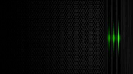 Dark Grey Metallic Hexagon Mesh with Green Neon