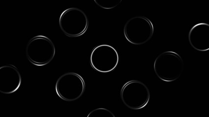 White and Silver Ring Pattern on Black