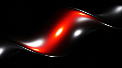 Dynamic Flowing Red Wave on Black Background