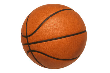 Fototapeta premium Basketball ball rotating, isolated on a transparent alpha channel background for sports concept designs