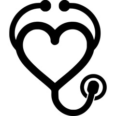 Stethoscope + Heart Icon Vector