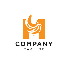 Letter M Fire Bird Logo Icon Vector