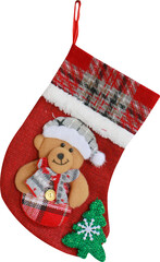 Christmas stocking on transparent background