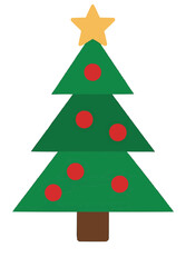 Minimal Christmas Tree Flat Vector Icon