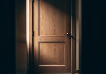 Subtle Illumination on Minimalist Doorway, Modern Interior Design Concept