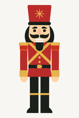Nutcracker Soldier Flat Vector Illustration
