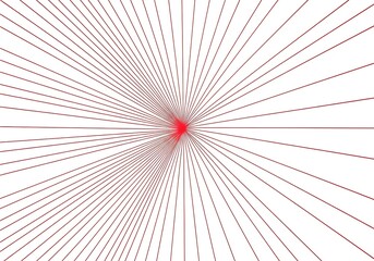 Obraz premium Converging Burgundy Lines on White, Abstract Radiating Energy Design