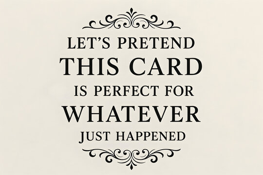 Let’s Pretend This Card Is Perfect – Elegant Minimalist Text Design