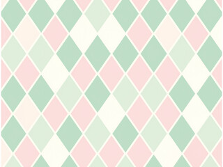 Fototapeta premium パステルカラーの菱形幾何学模様のシームレスパターン