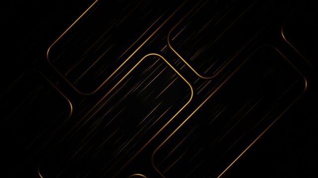 Black background with gold geometric lines creating continuous falling metallic motion effect