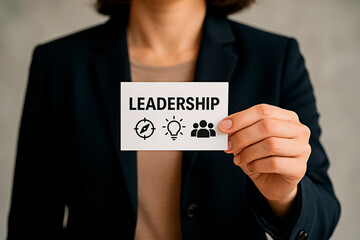 Leadership concept of a person showing leadership for the concept of business.