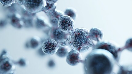 Detailed Molecular Structure Illustration with Abstract Ball and Stick Model