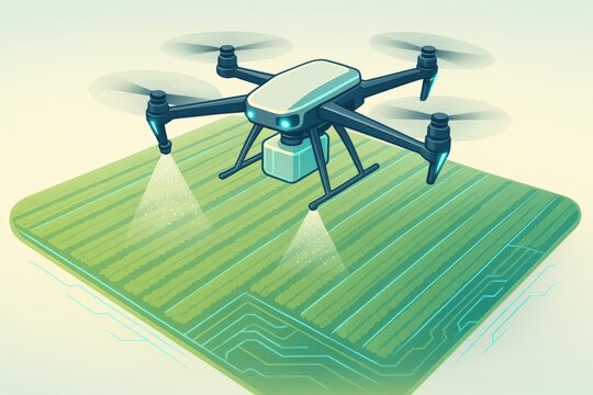 Advanced agricultural drone utilizing cutting edge technology for precision spraying on vibrant green fields showcasing innovation in farming practices and sustainable growth solutions