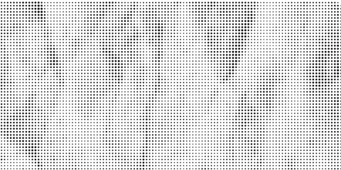 Halftone dotted pattern. Black and white halftone gradient. Geometric halftone. Random size dots. Transparent background.