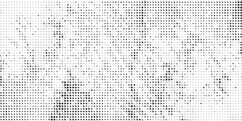 Halftone dotted pattern. Black and white halftone gradient. Geometric halftone. Random size dots. Transparent background.