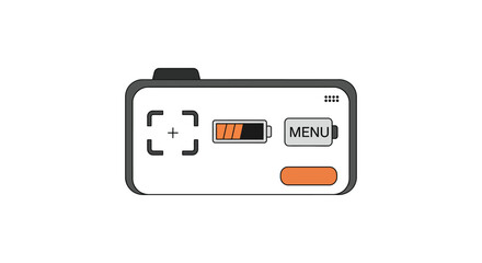 Fototapeta premium handheld device interface showing battery status menu options and controls ideal for technology tutorials user guides or mobile application demos
