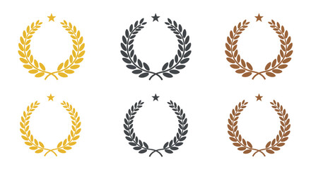laurel wreath award laurel wreath award graphics for achievement presentation success symbols on white perfect for branding gold bronze and black