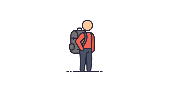 Person with a backpack embarking on a journey facing away symbolizing adventure and exploration ideal for travel blogs and outdoor-themed websites.