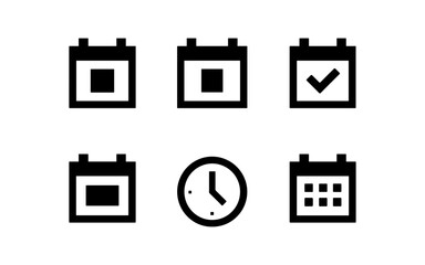 Minimalist calendar and clock icons for scheduling and planning