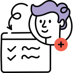 Vector Illustration Of A Person Adding Task To A To Do List With A Checklist And A Plus Icon For Task Management And Productivity
